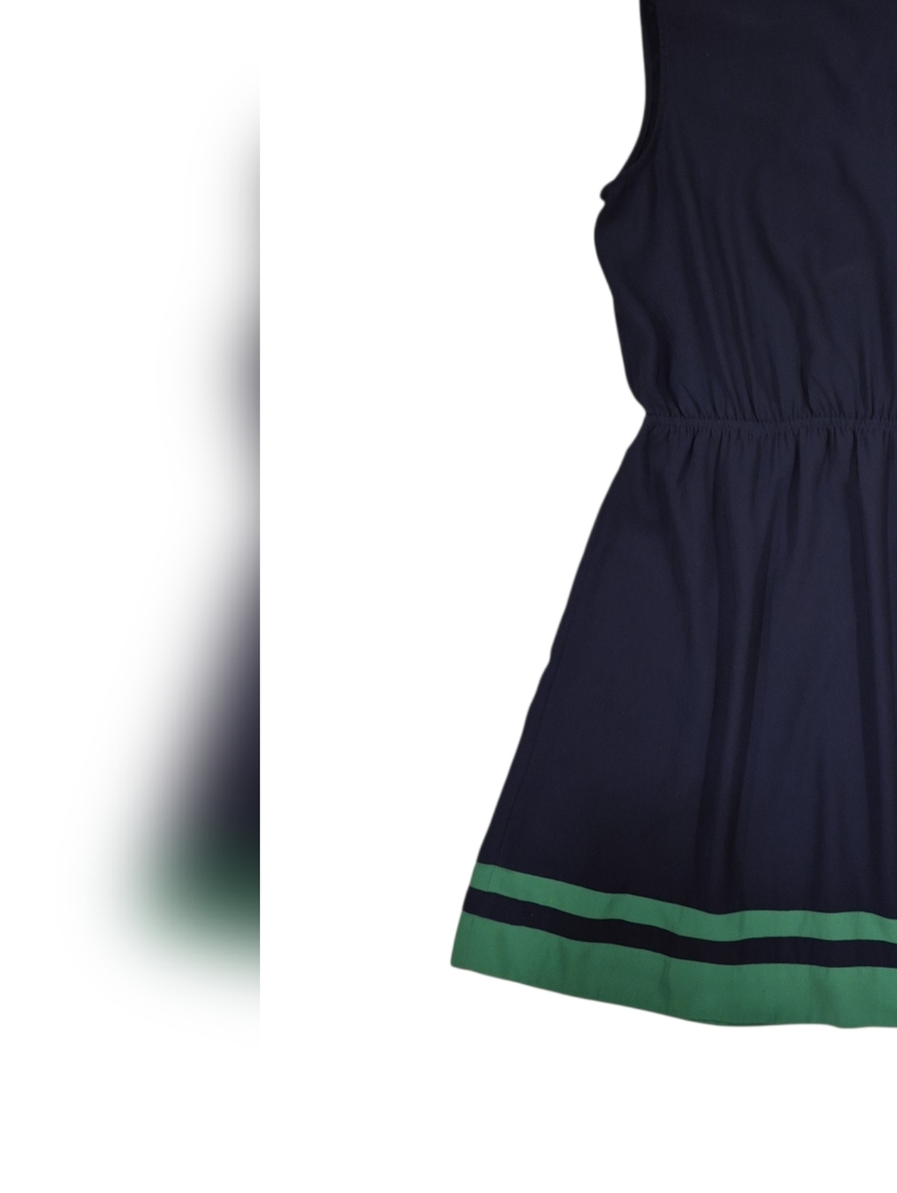 41 Hawthorn Navy and Green Sleeveless Fit-and-Flare Dress - Picture 2 of 2